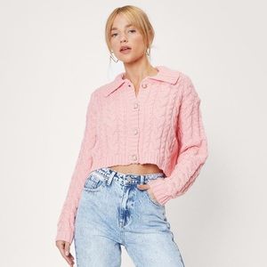 Nasty Gal Women’s Petite Cable Knit Cardigan